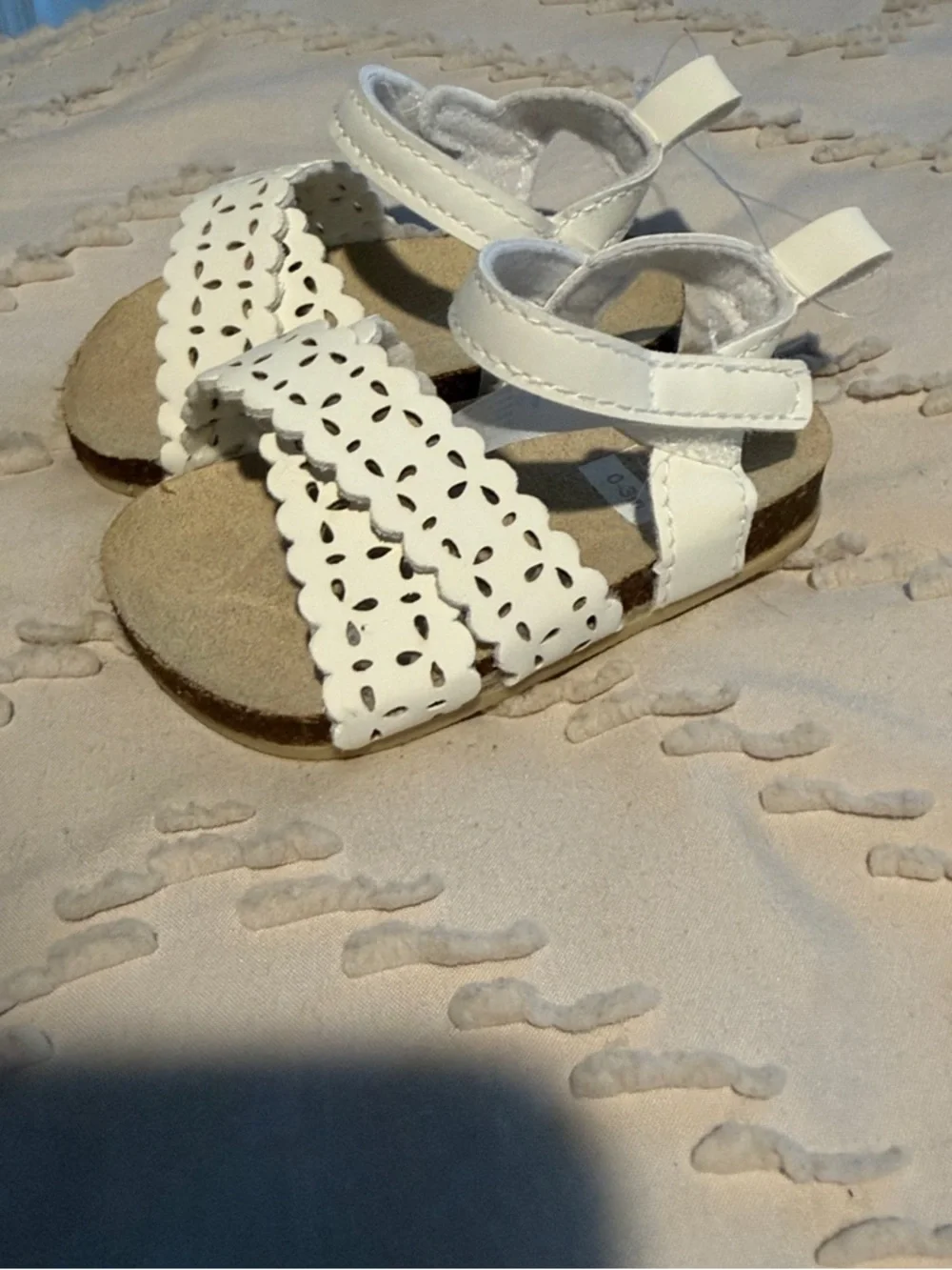 Carter's White Baby Girl Cutout Strap Sandals